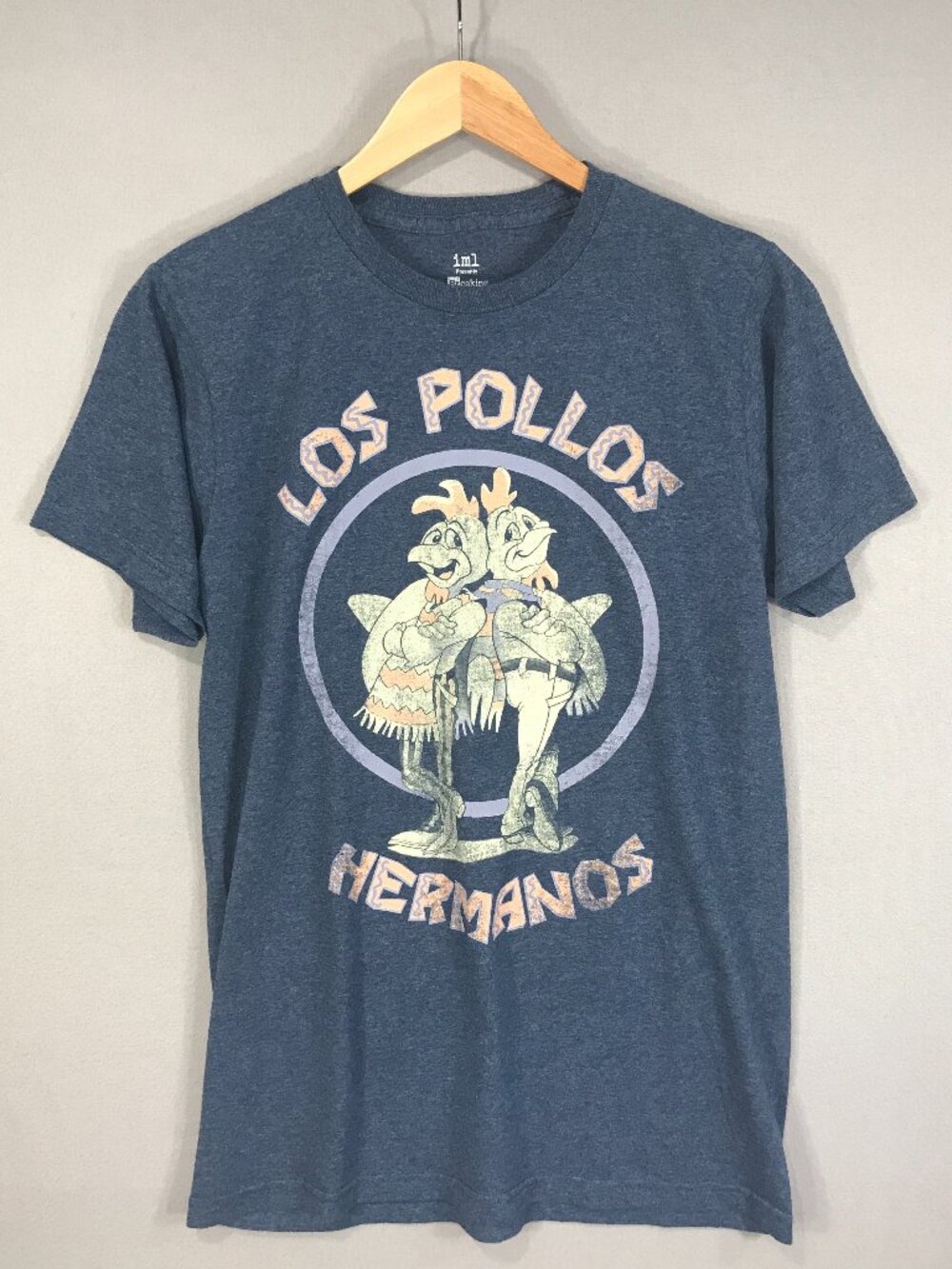 Breaking Bad T Shirt Men's Medium Blue Los Pollos Hermanos Crew Short Sleeve AMC